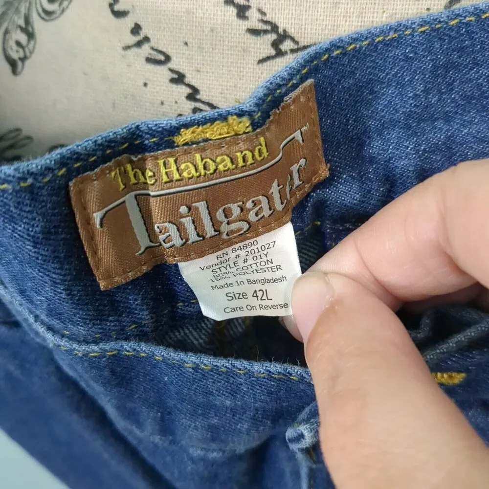 The Haband Tailgater Mens Carpenter Jeans Size 42 Expandable Stretch Waist Vinta